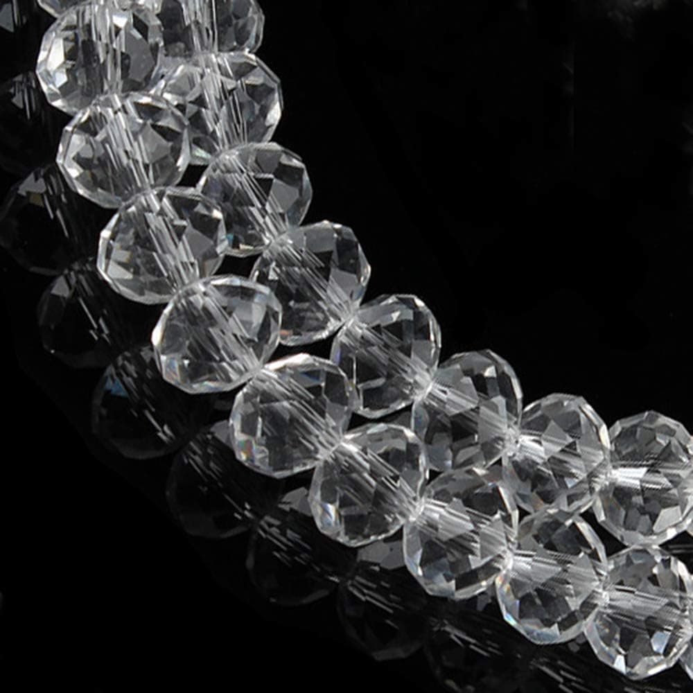 12MM Clear Glass Crystal Beads Faceted Rondelle Shape Beads for Jewelry DIY (GB-1007)